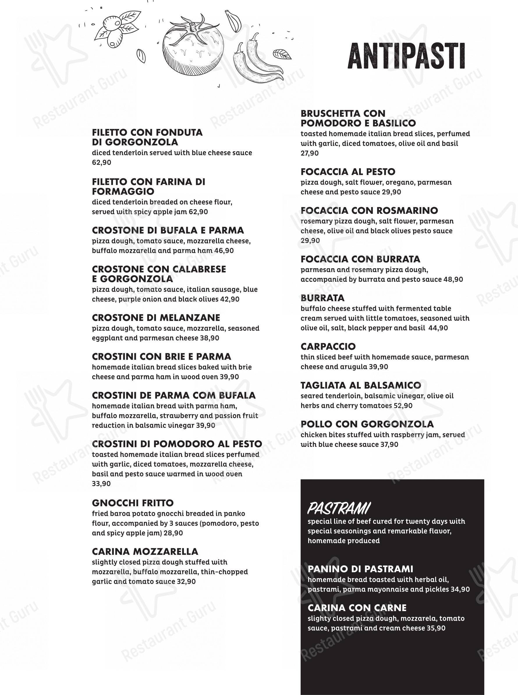 Figata Pizza & Pasta - Shopping Vitória - Основное меню