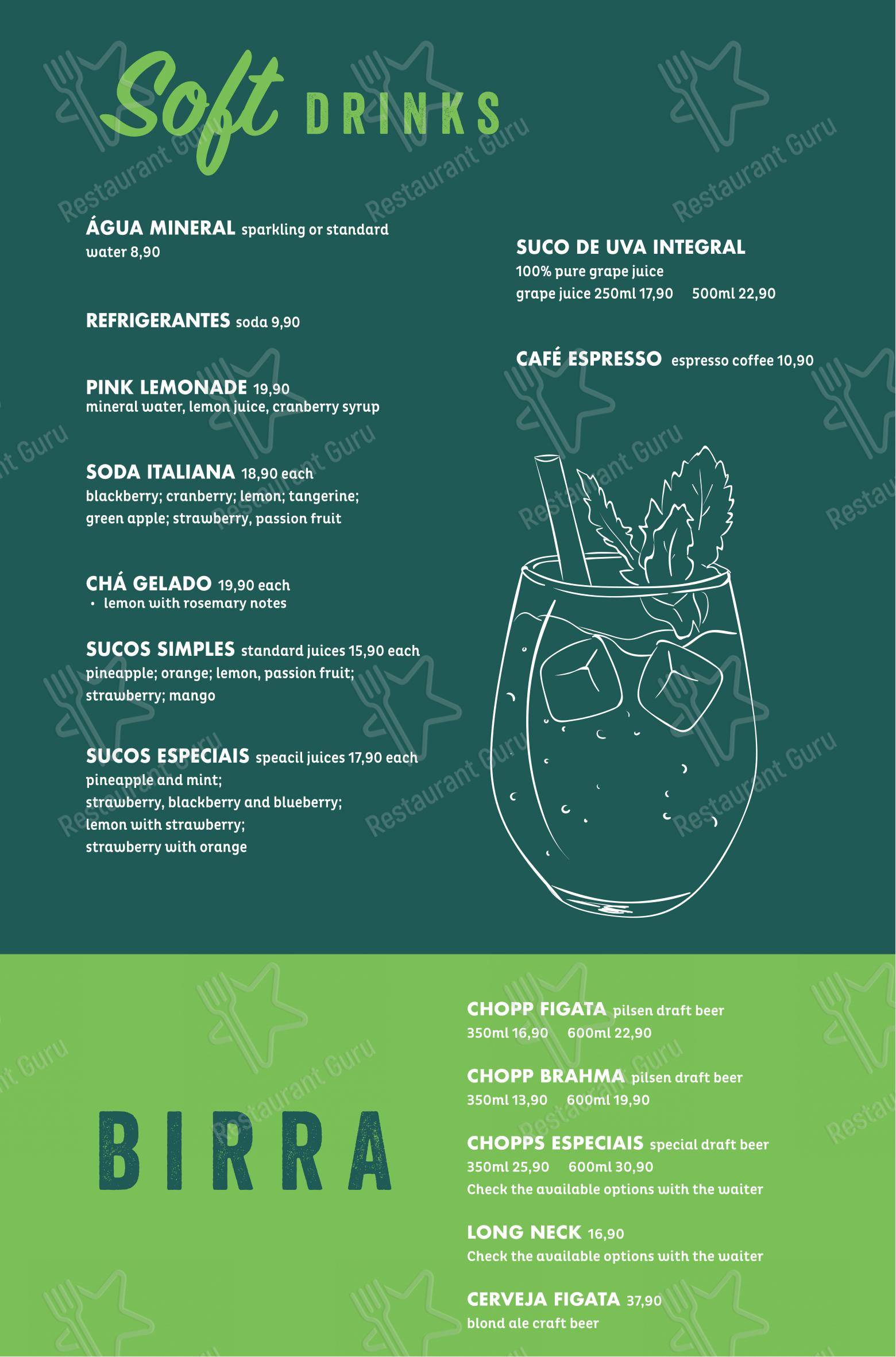 Menu para Figata Pizza & Pasta - Shopping Vitória restaurante