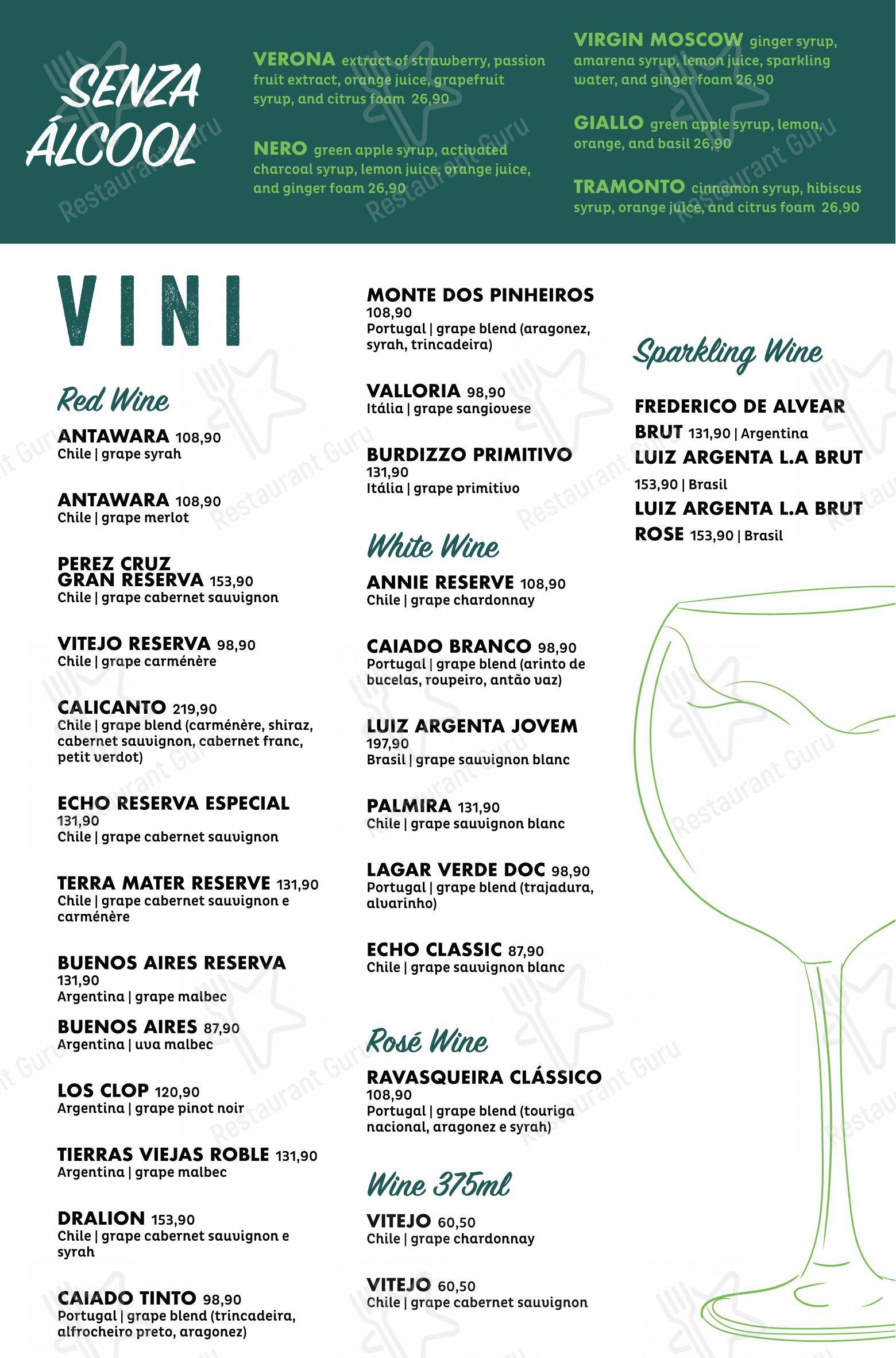 Menu bar para Figata Pizza & Pasta - Shopping Vitória em Vitoria