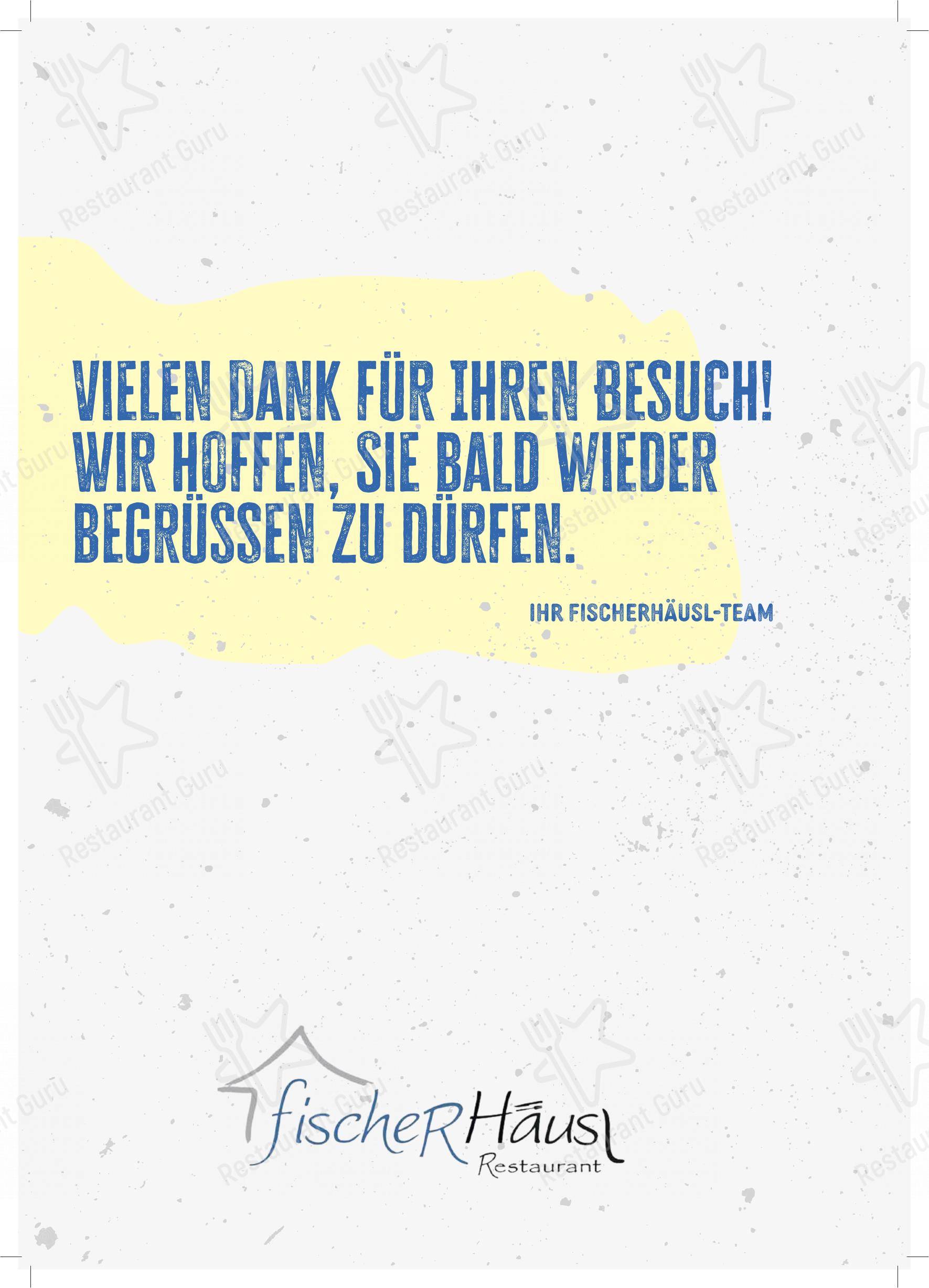 Menu pour Fischerhäusl Linz restaurant