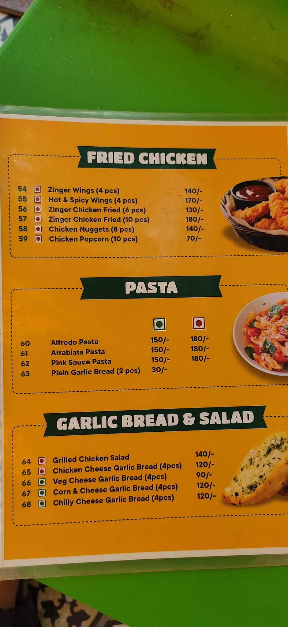 Flambos menu