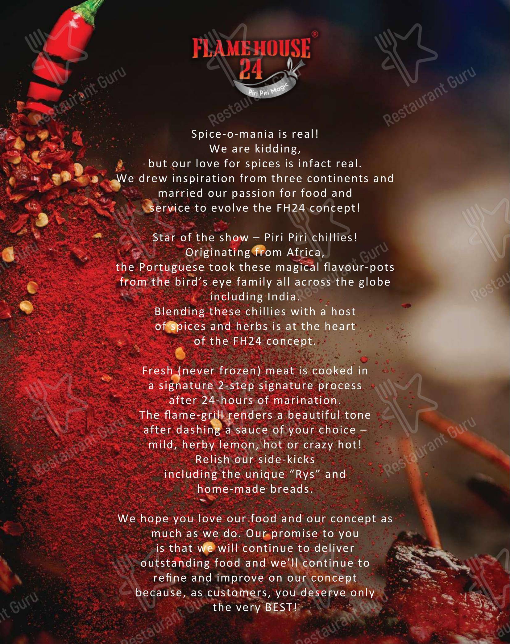 Menu bar for Flame house 24 – Spicy Grilled Chicken Best Biryani in Thrissur in Thrissur