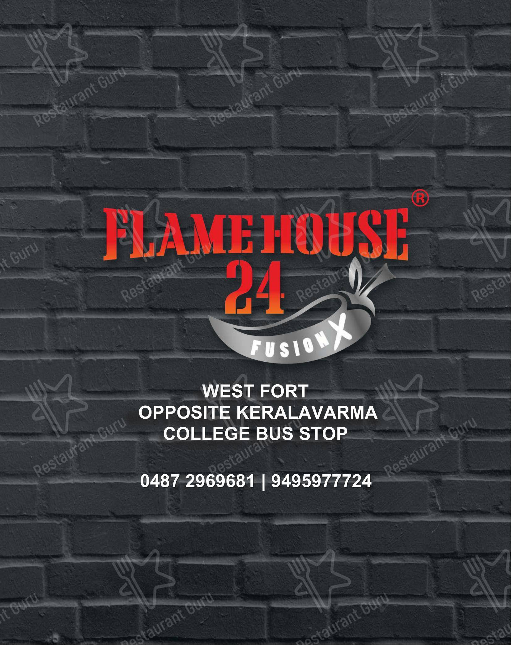 Flame house 24 – Spicy Grilled Chicken Best Biryani in Thrissur - Menu bar