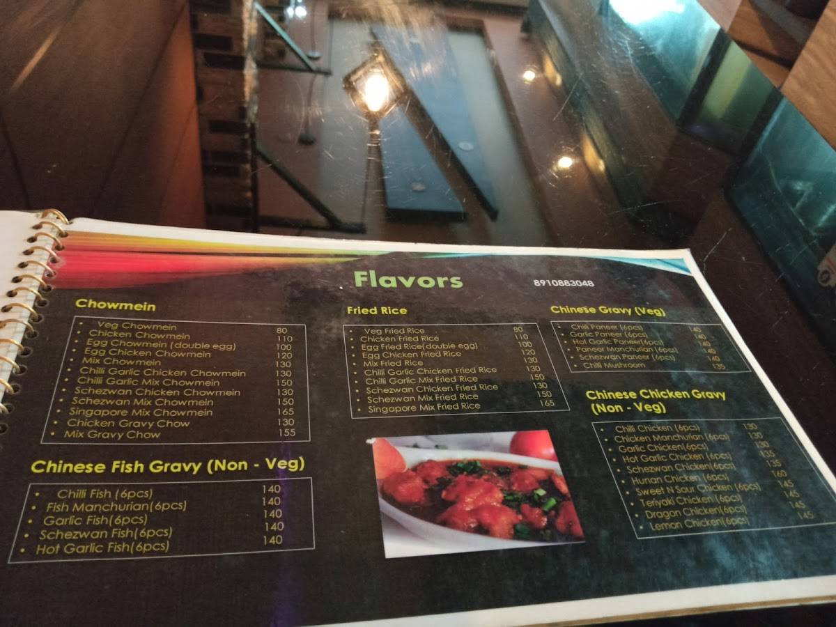 Flavors menu