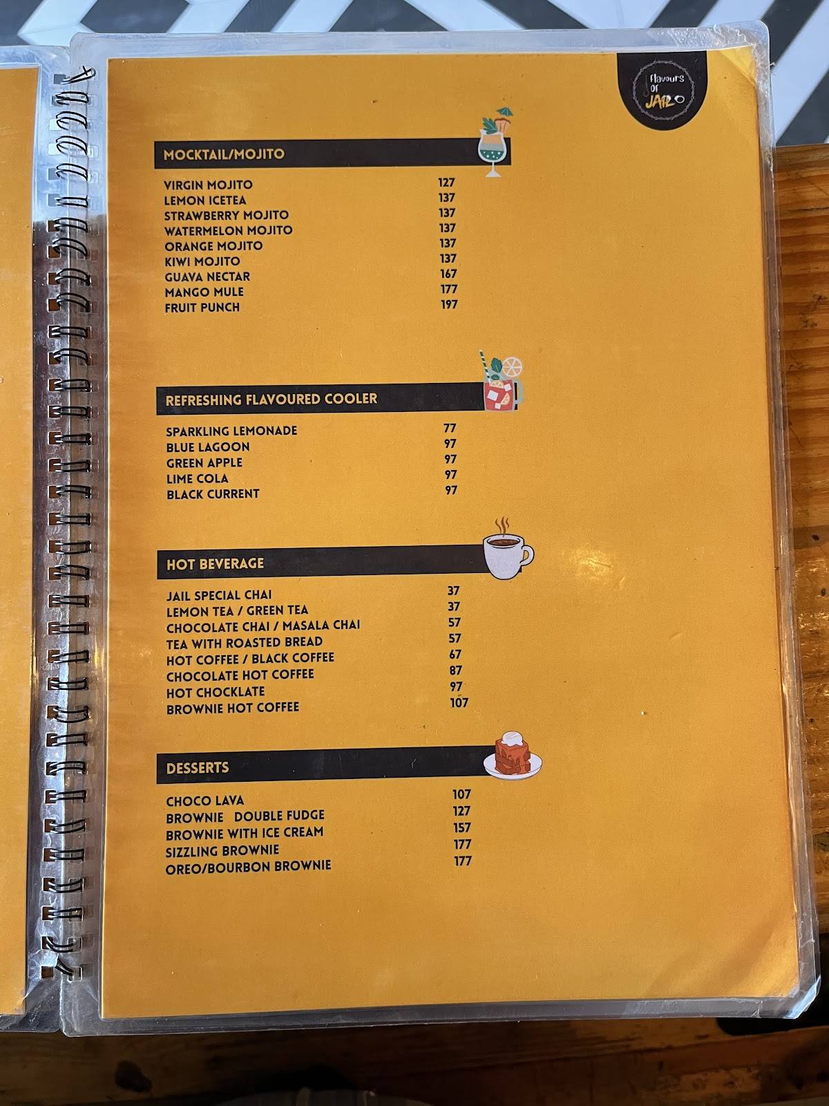 Flavours Of Jail ( Jail Cafe India ) menu