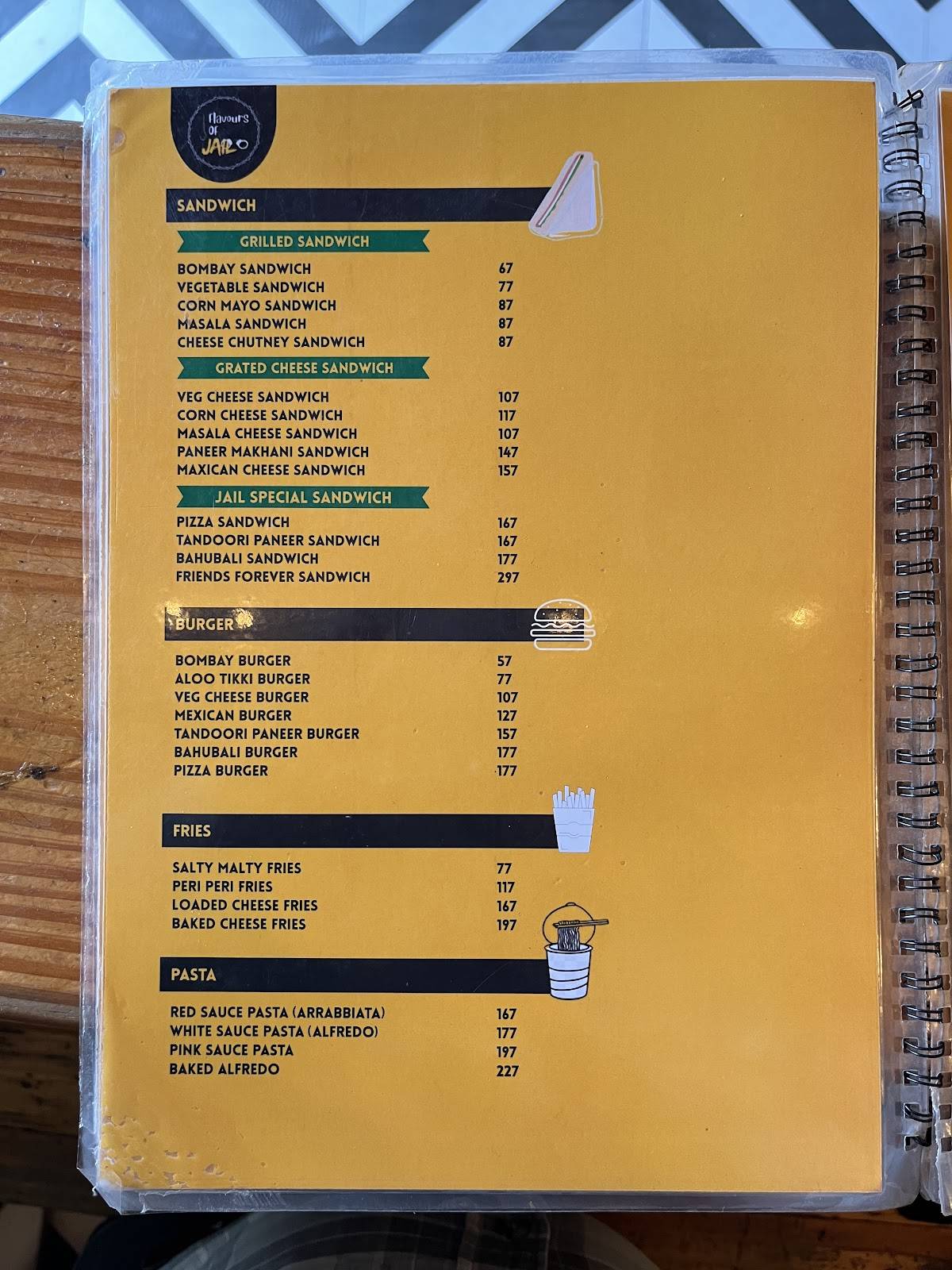 Flavours Of Jail ( Jail Cafe India ) menu