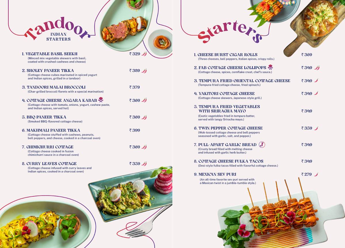 Flavours at Bay - Pure Veg and Jain Restaurant menu