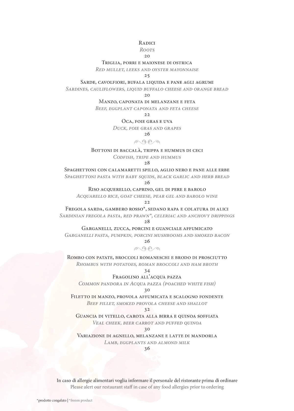 Menu di Flora Restaurant 