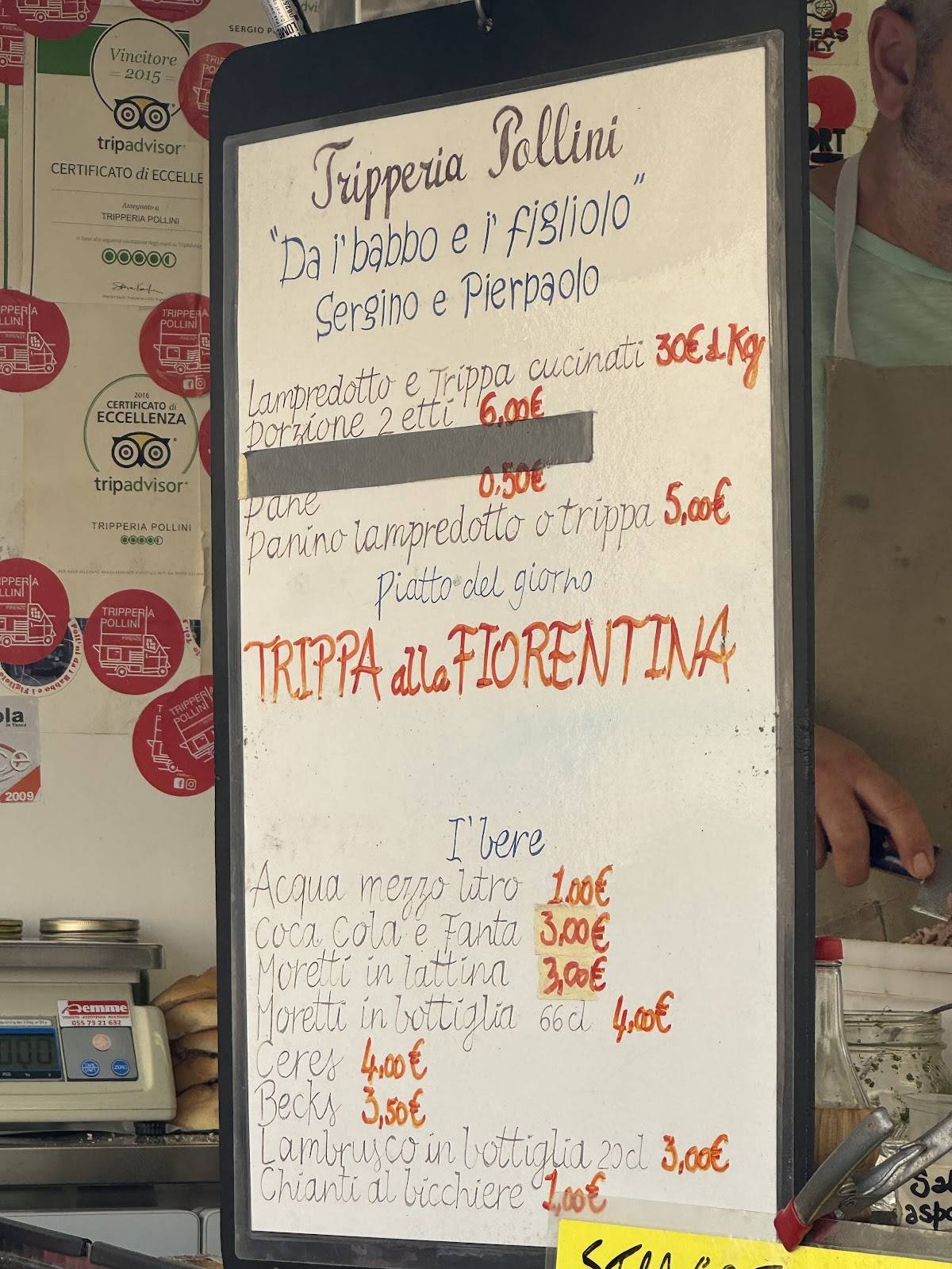 Menu di Tripperia Pollini Lampredotto 