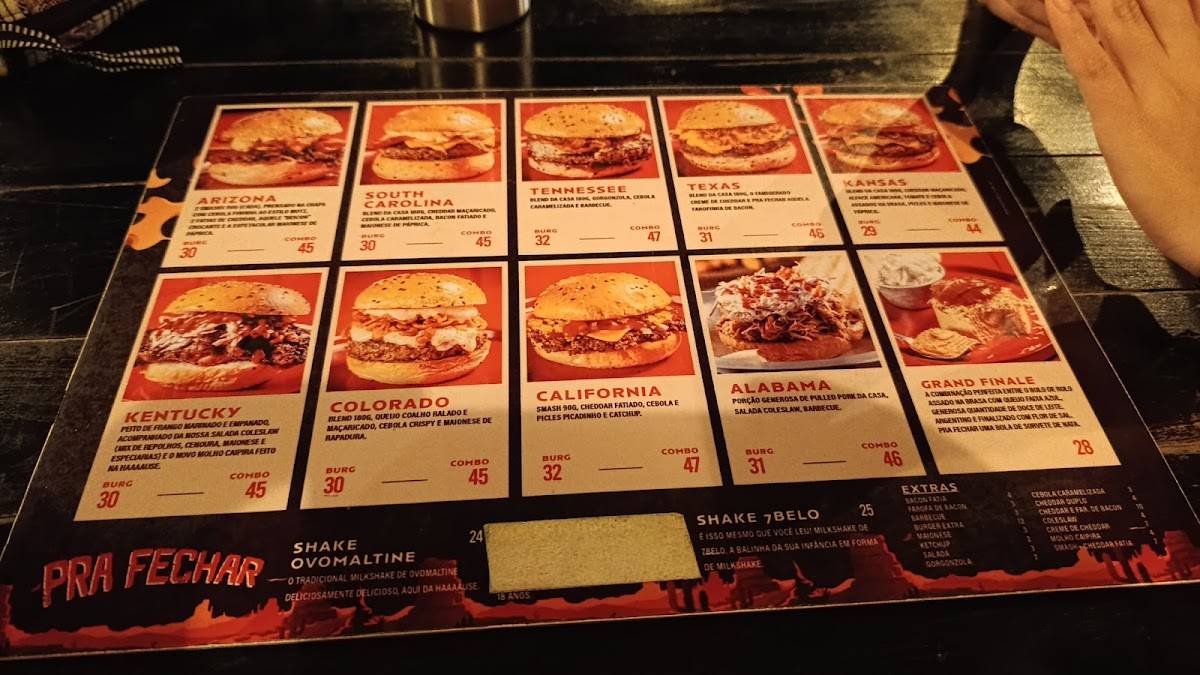 Fogo ao quadrado American BBQ & Hamburgueria cardápio