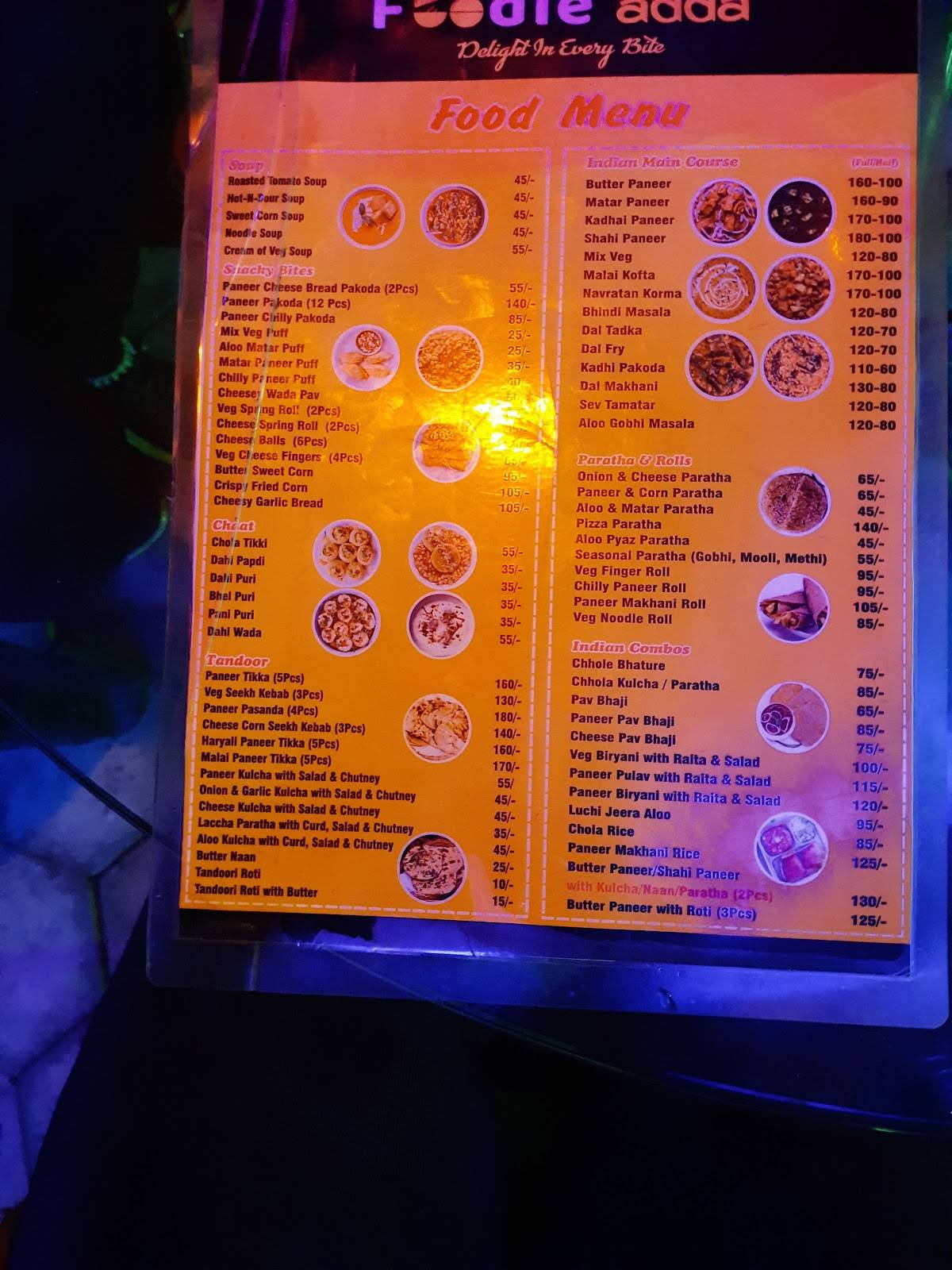 Foodie Adda menu