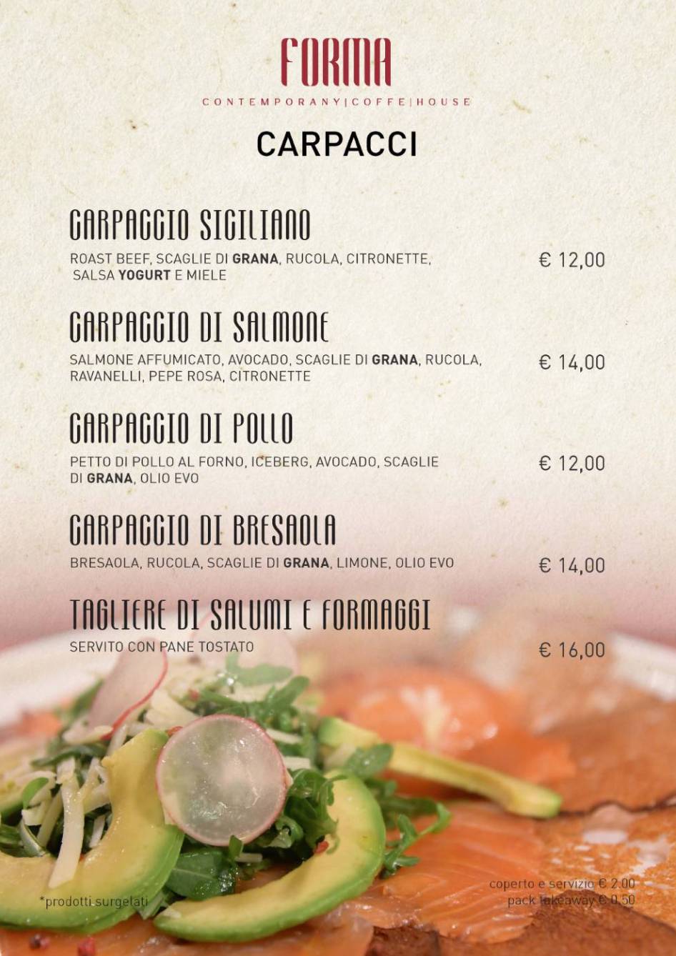 Menu di FORMA - Bakery, Pizzeria, Aperitivi 