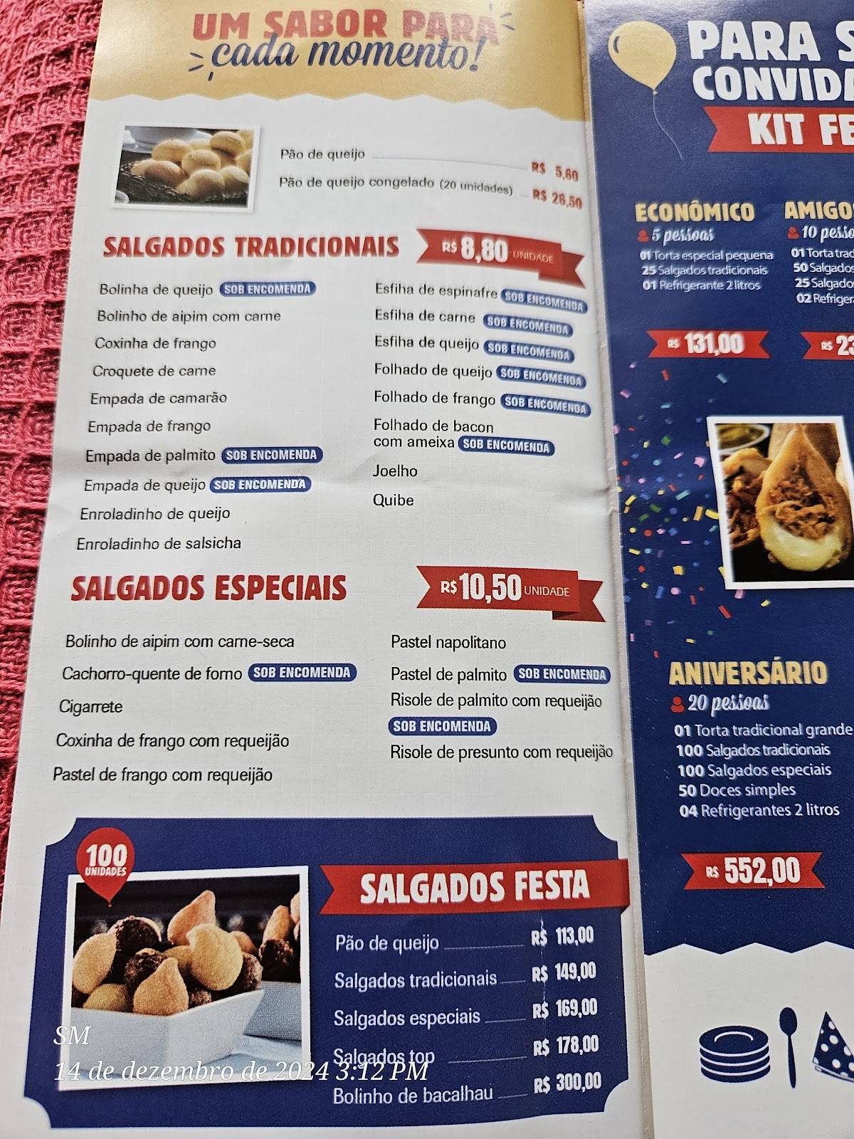 Fornalha - Copacabana 2 cardápio