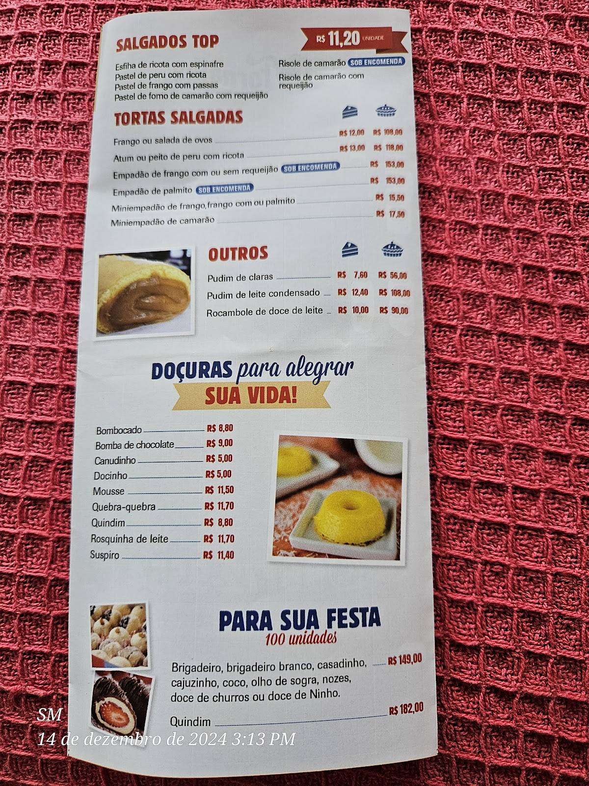 Fornalha - Copacabana 2 cardápio