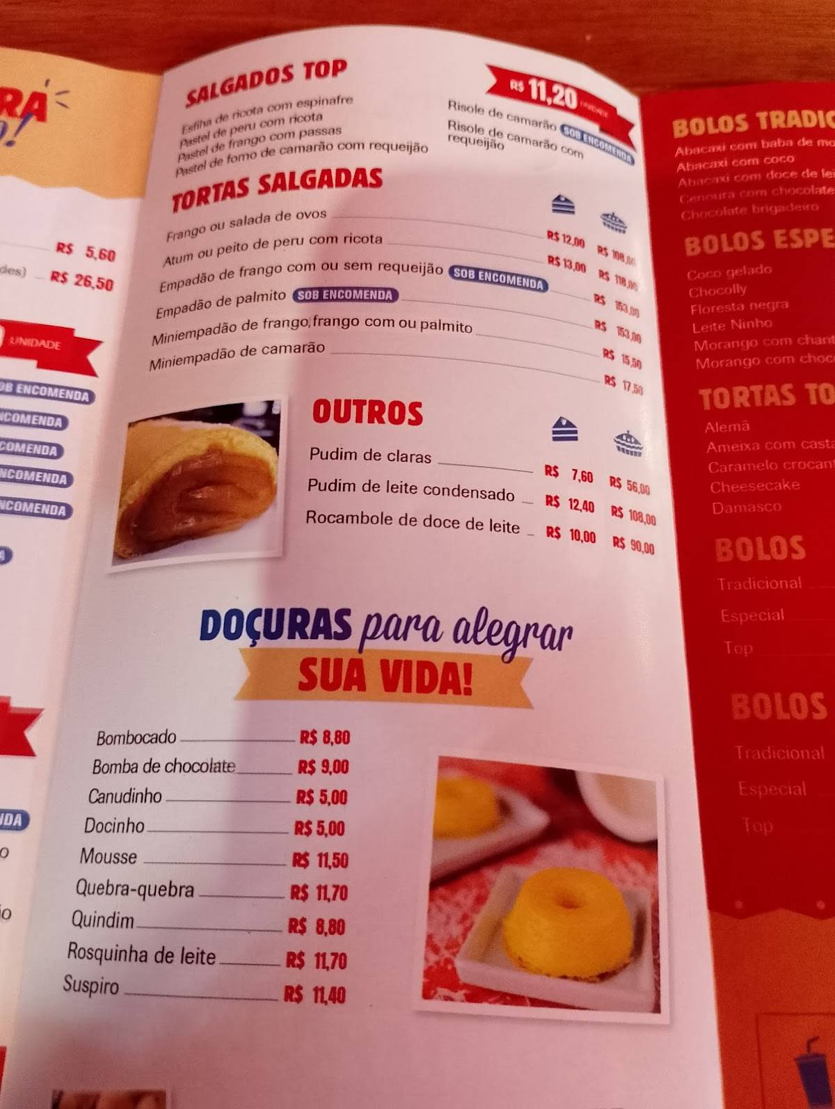 Fornalha cardápio