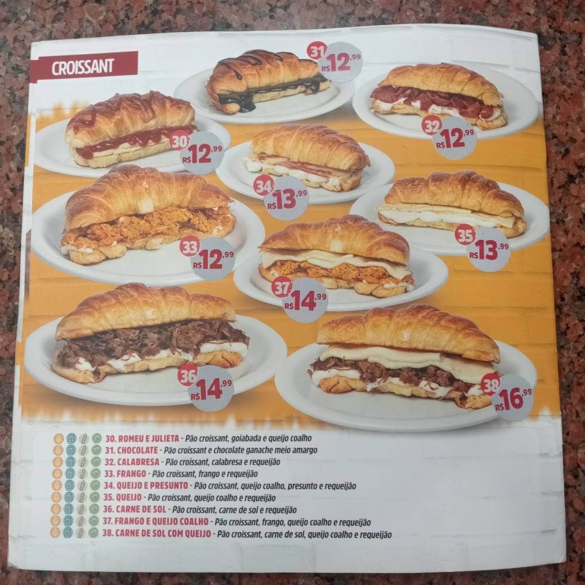 Padaria Romana (Centro) cardápio