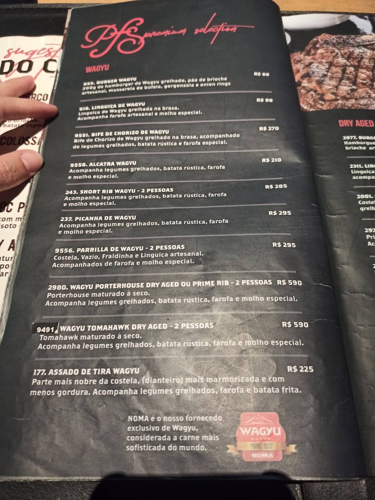 ParkFoz Steakhouse cardápio
