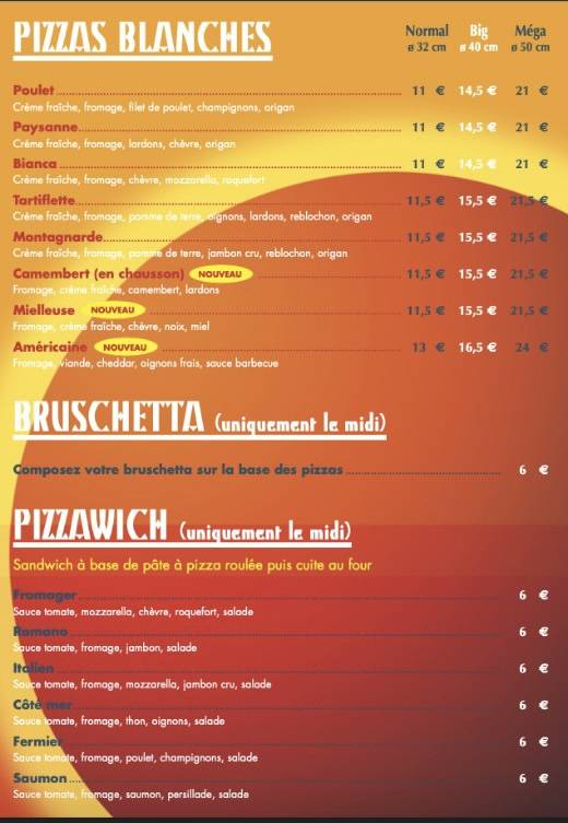 Menu de France Pizza