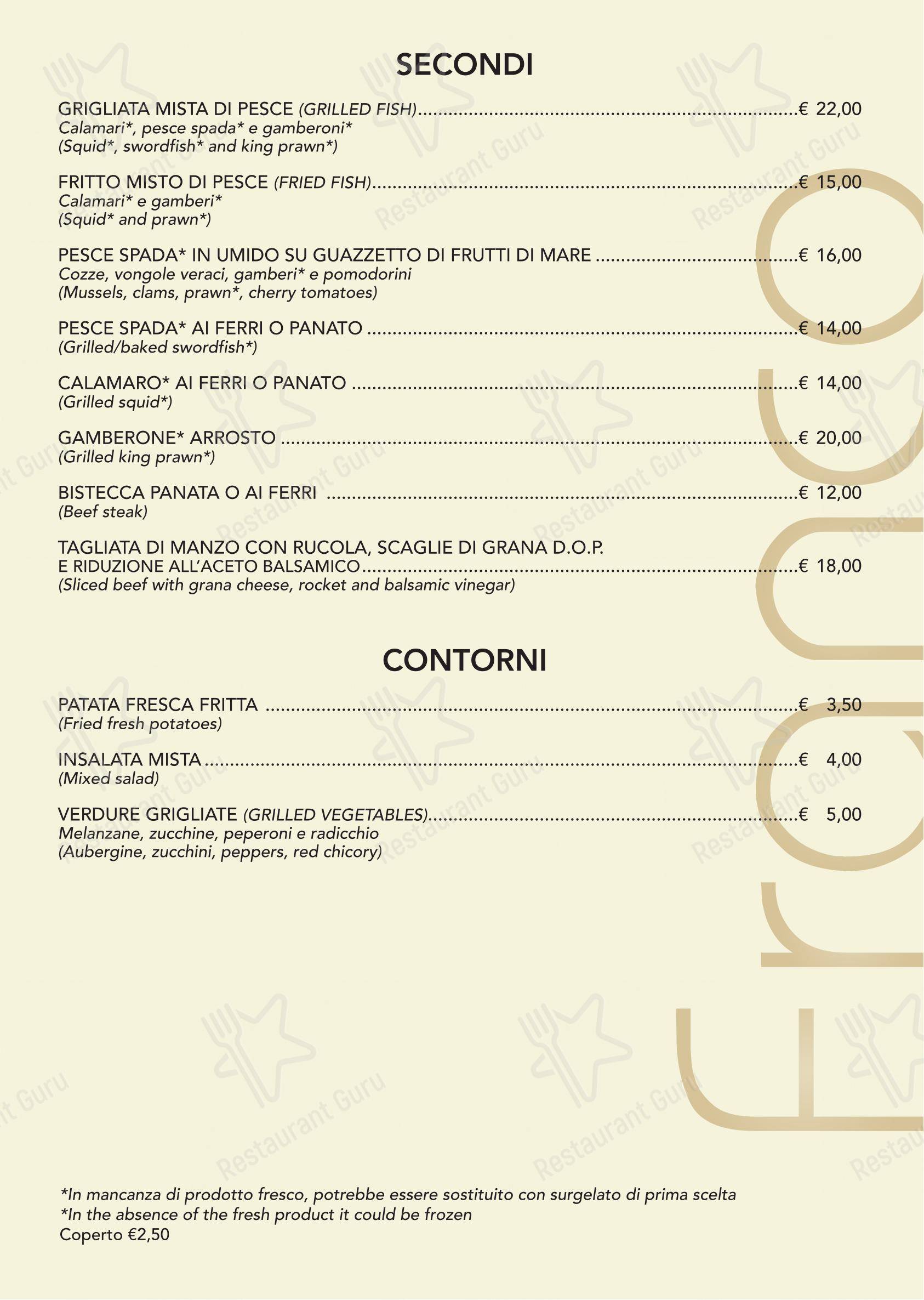 Menu per Ristorante Pizzeria Franco caffè bar