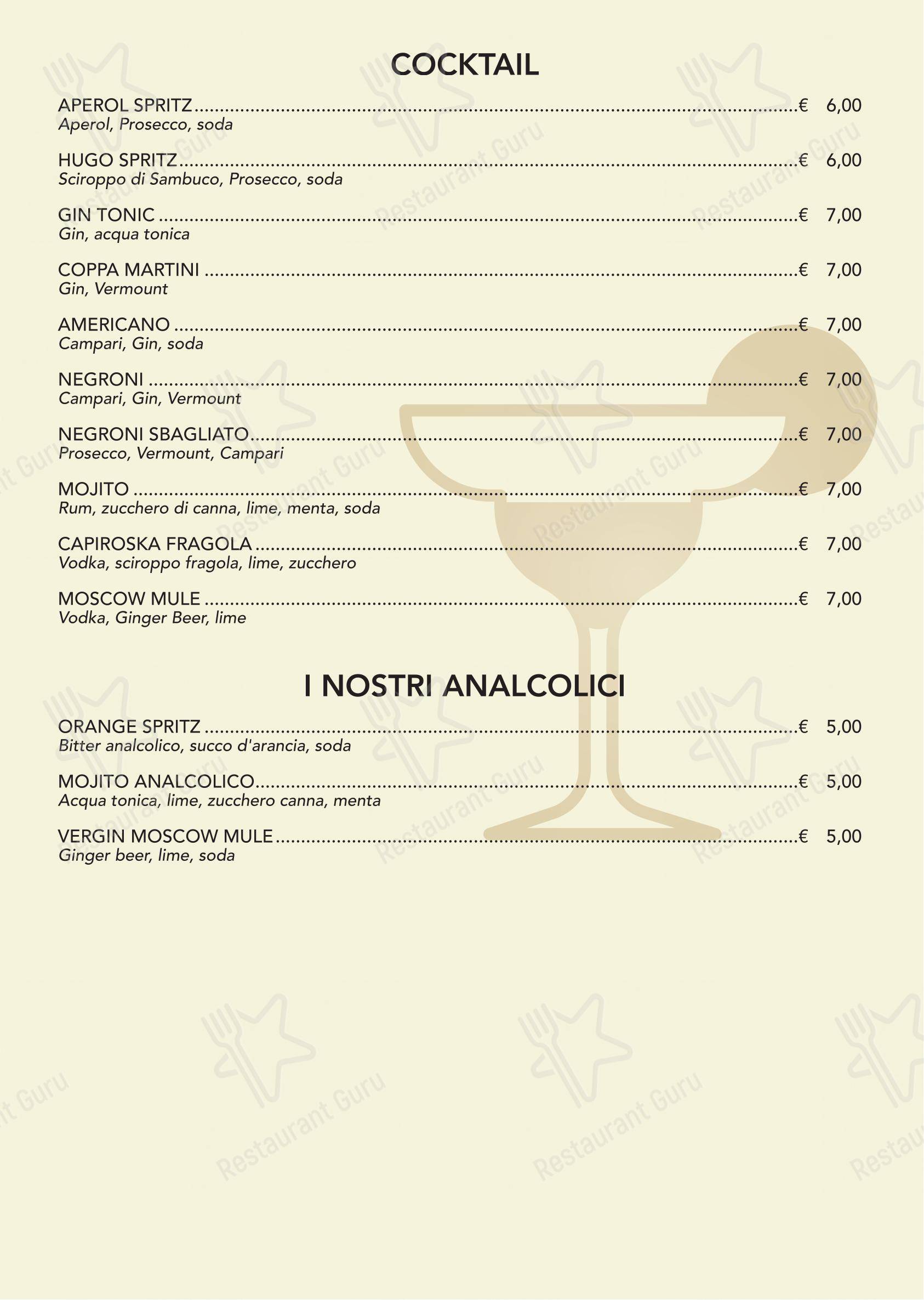 Menu per Ristorante Pizzeria Franco caffè bar