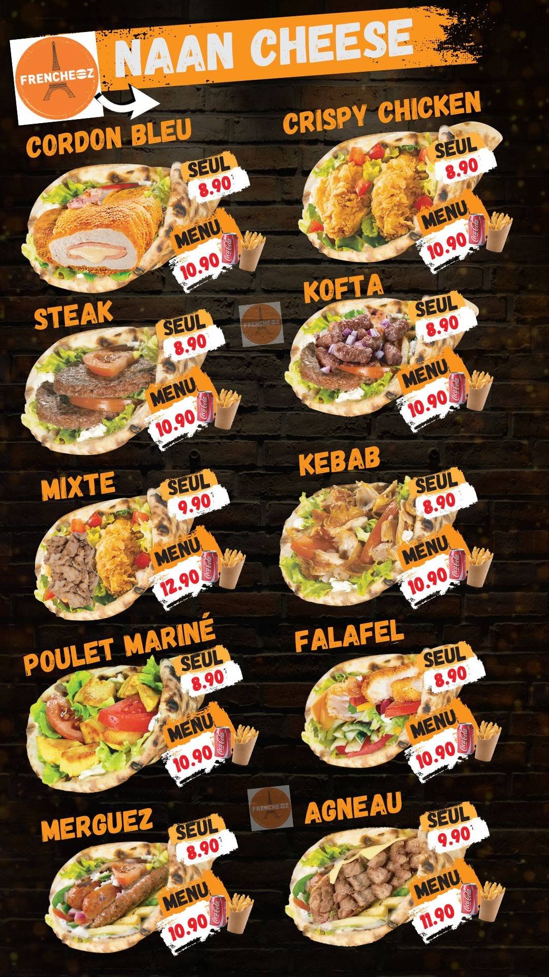 Menu de Frencheez