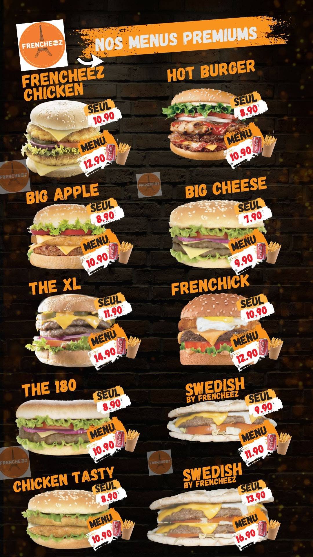 Menu de Frencheez