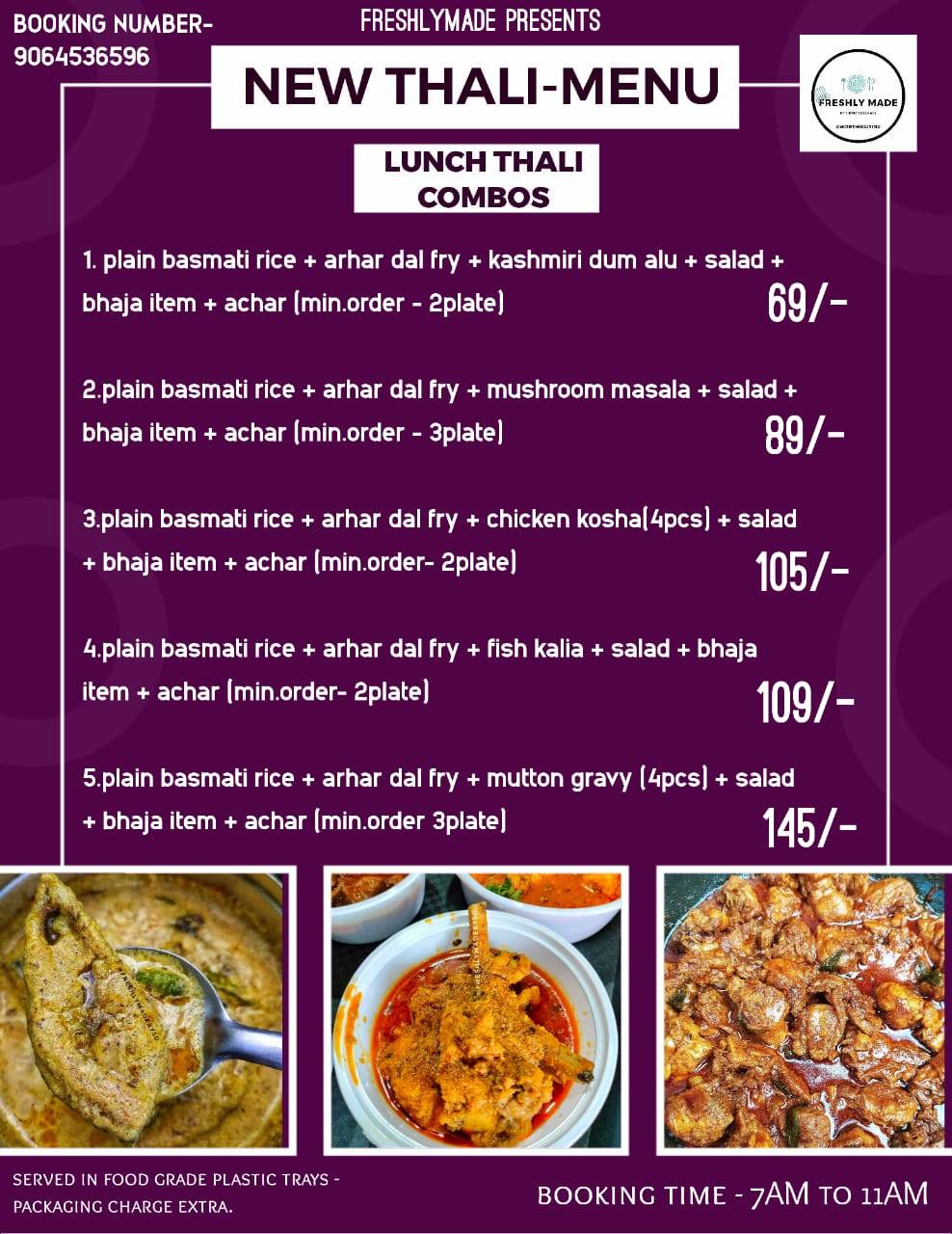 Freshlymade by shome's delicacy menu