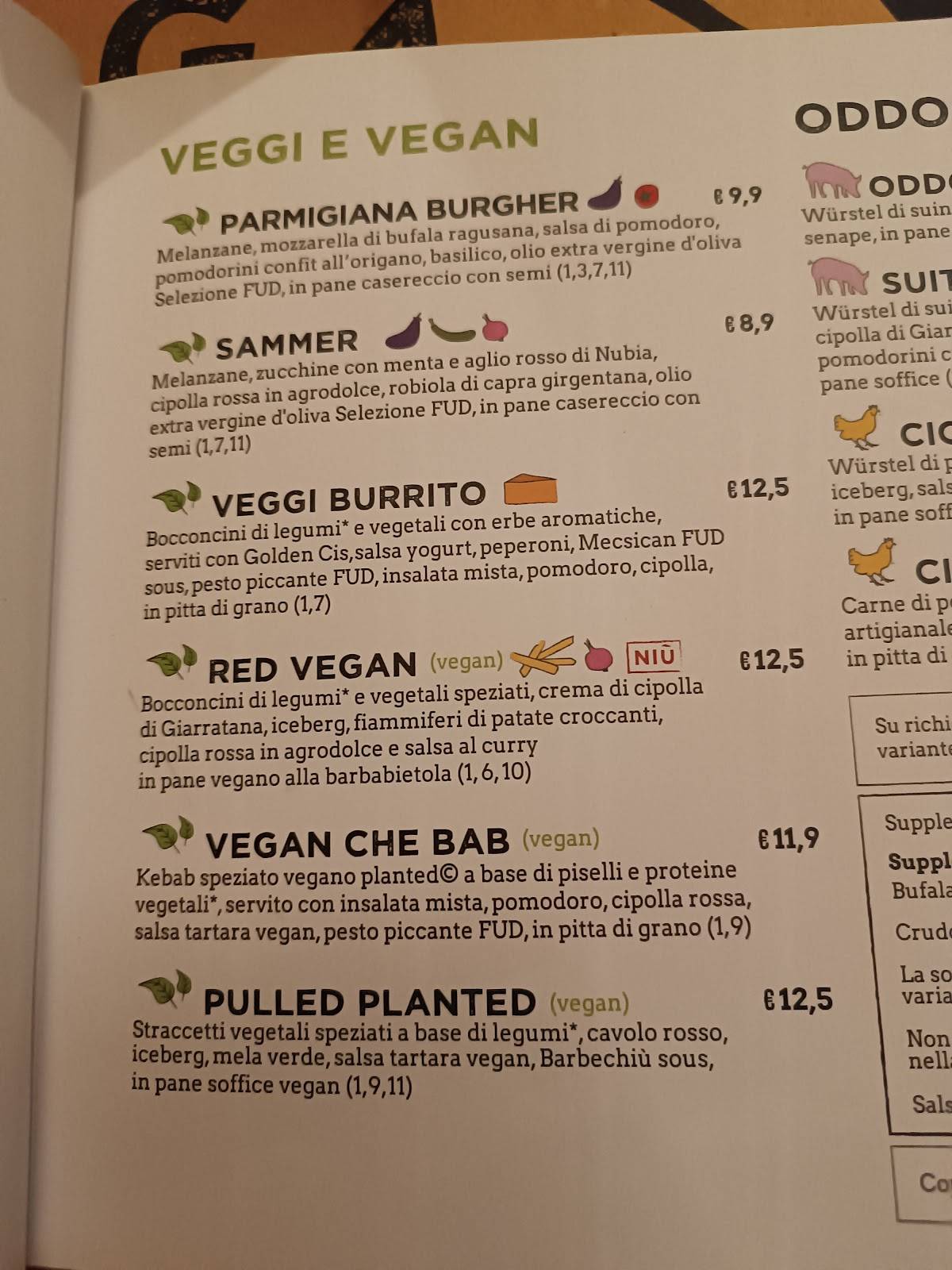 Menu di FUD Bottega Sicula - Catania 