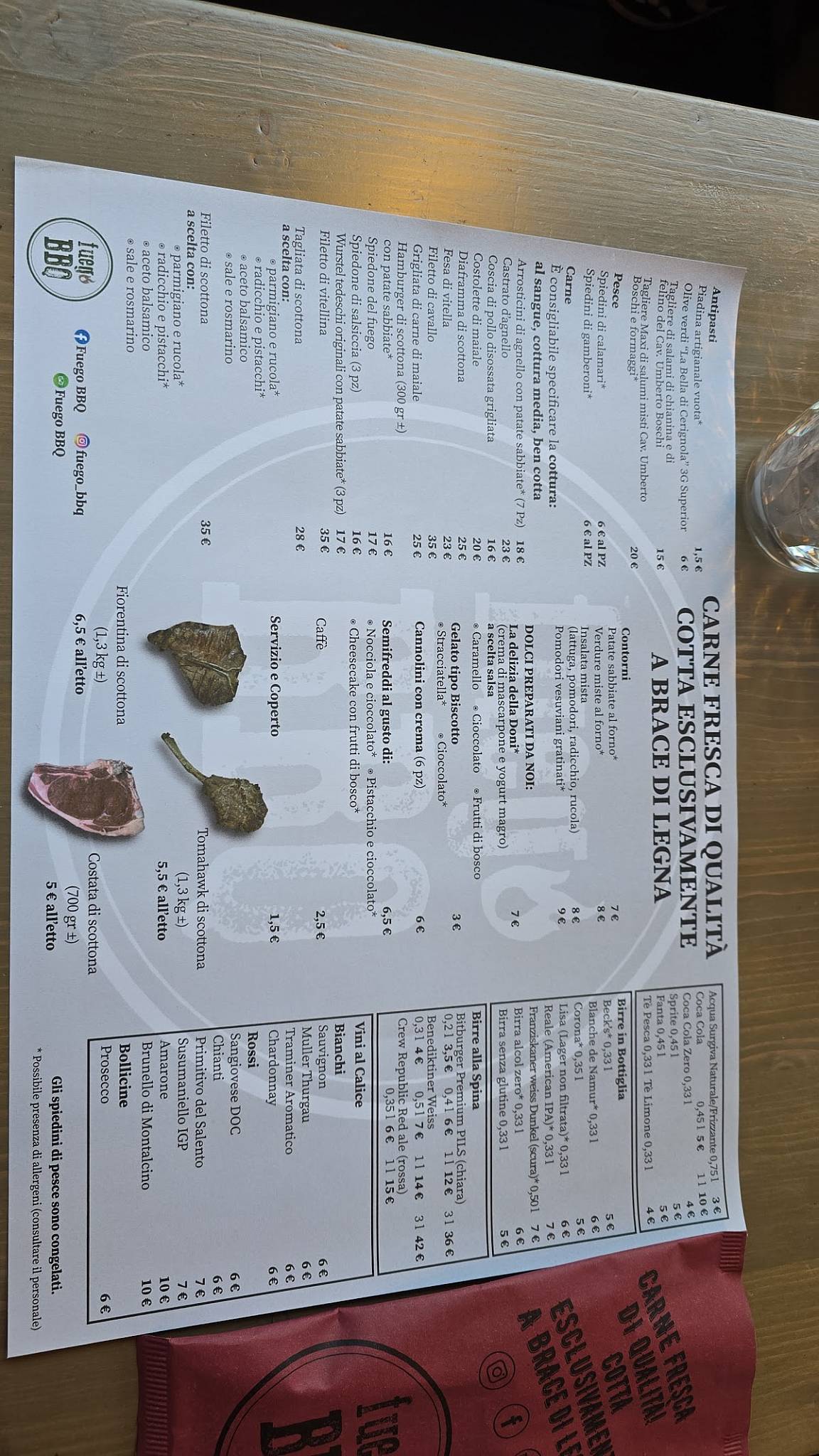 Menu di Fuego BBQ 