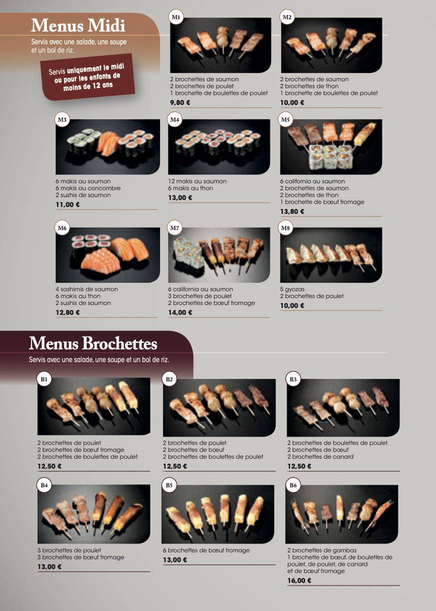 Menu de Fujiya Sushi I Buffet à volonté