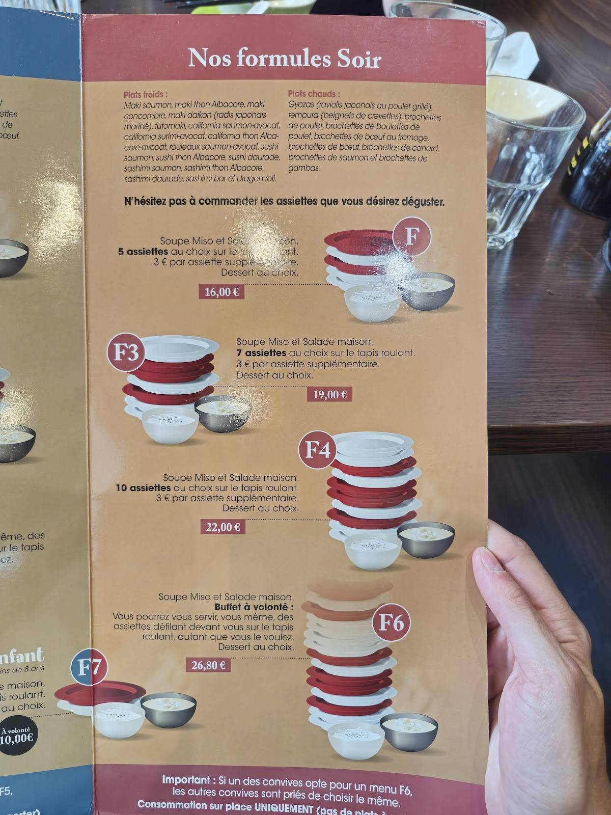 Menu de Fujiya