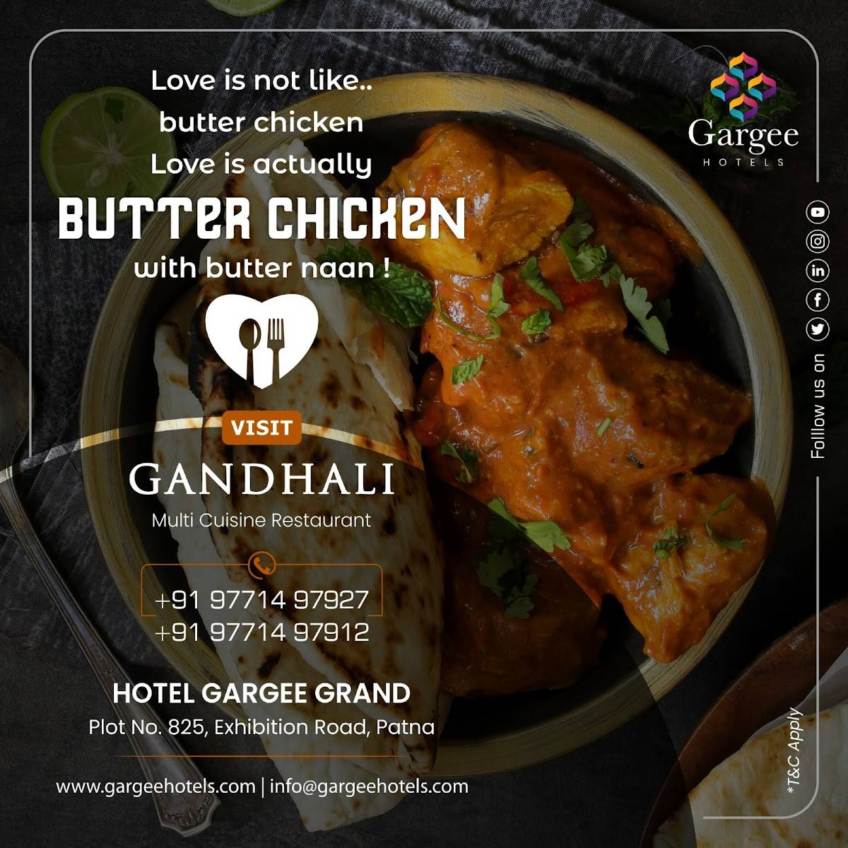 GANDHALI RESTAURANT menu