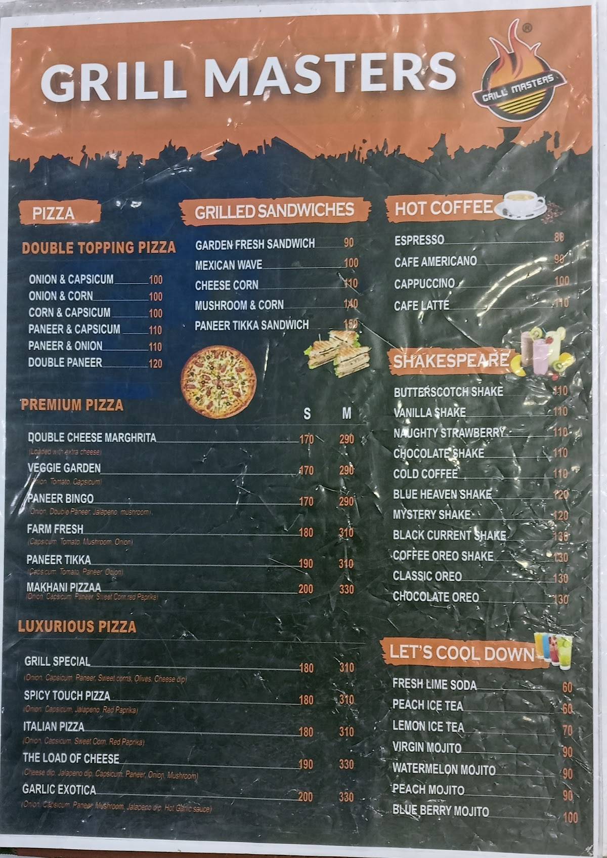 GRILL MASTERS menu