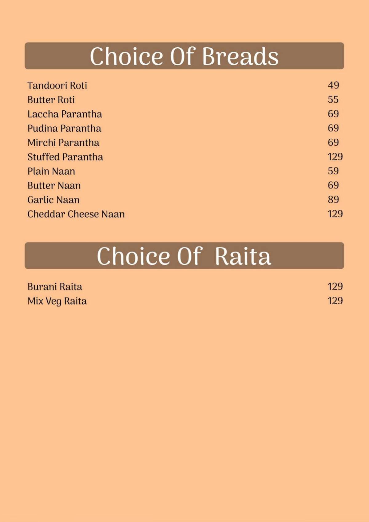GUUNAAJ menu
