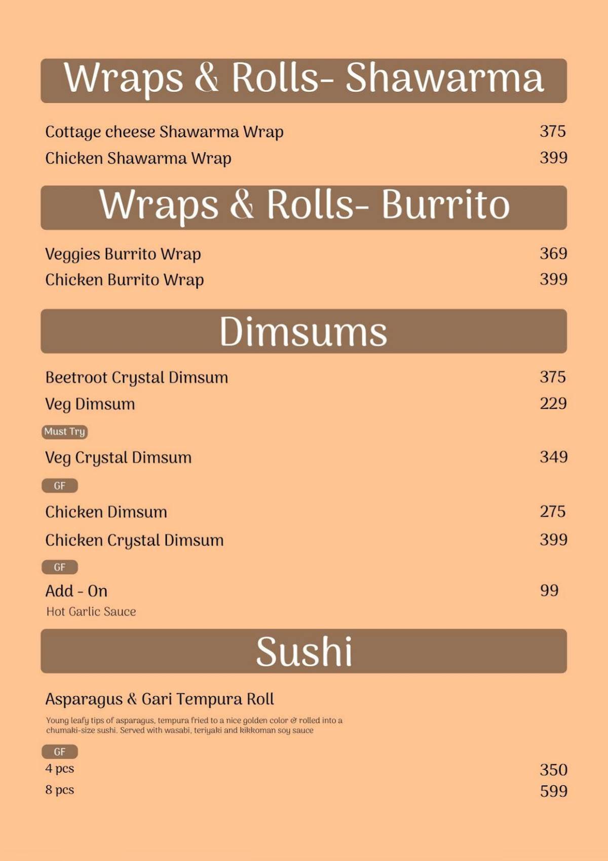 GUUNAAJ menu