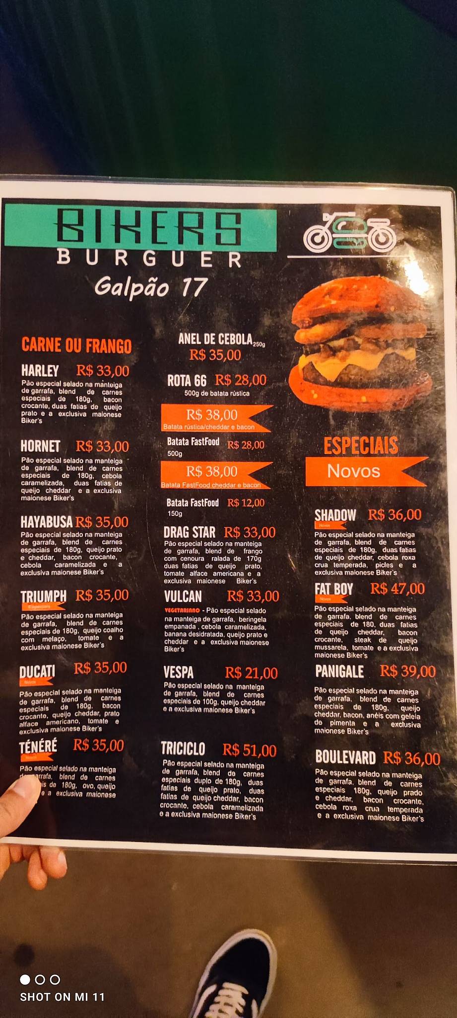 Galpão 17 cardápio