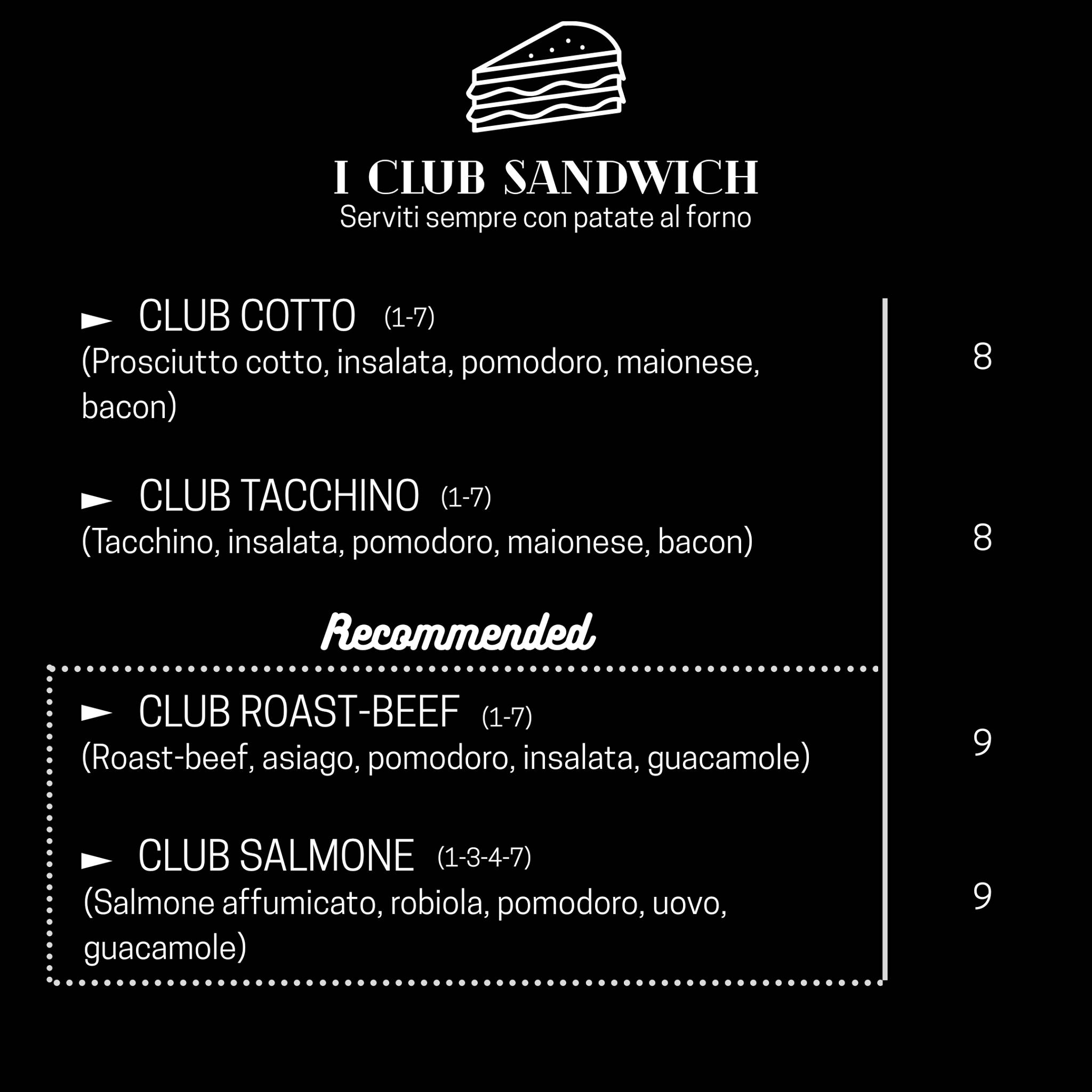 Menu di Retrò Cafè Garage 