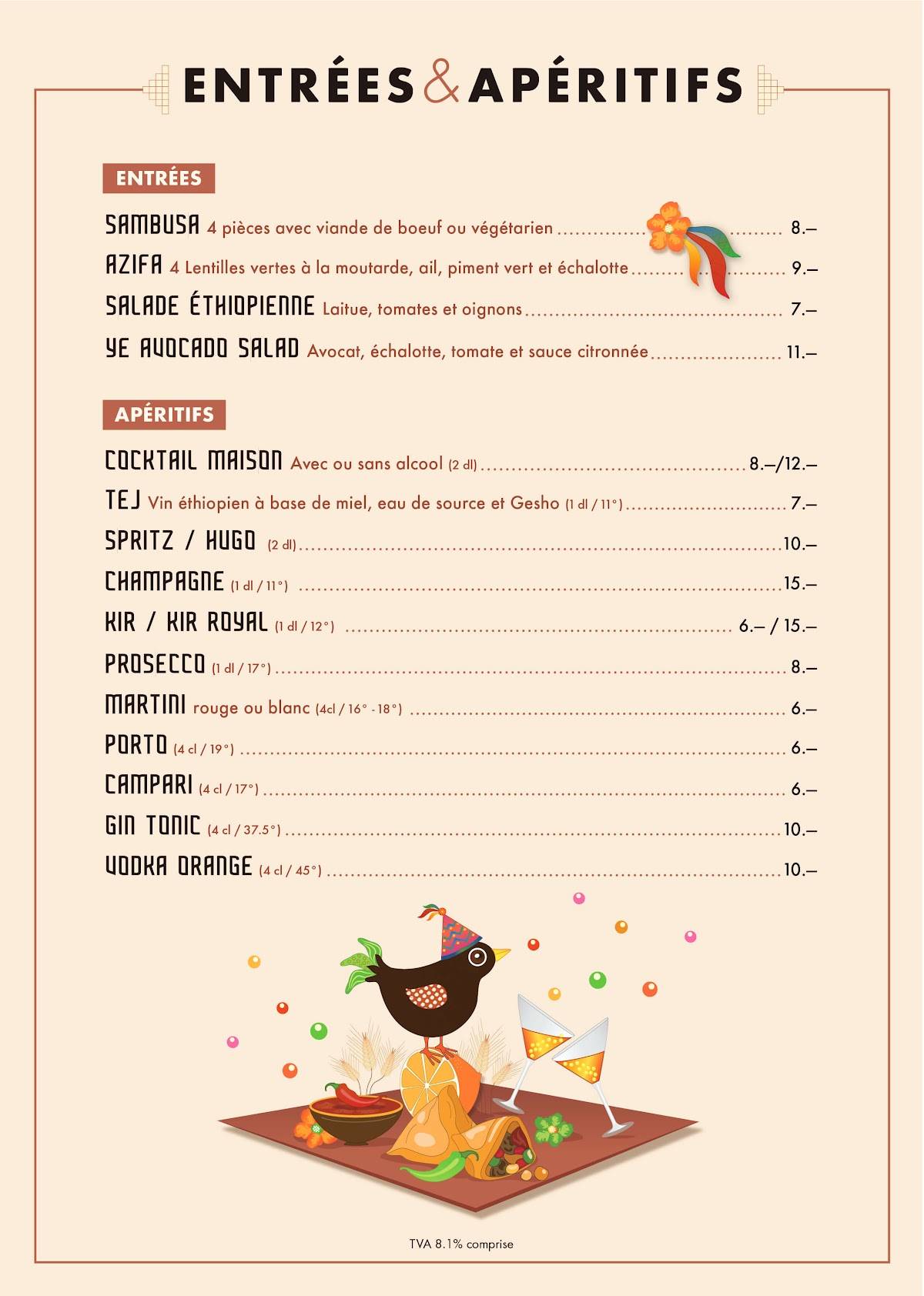 Menu di Awash 