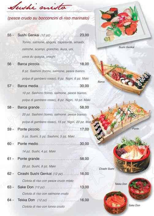 Menu di Genkai 2 Roma 