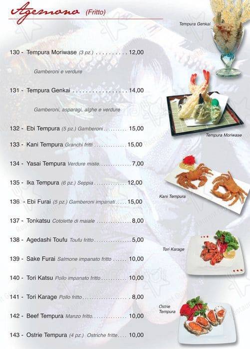 Menu di Genkai 2 Roma 