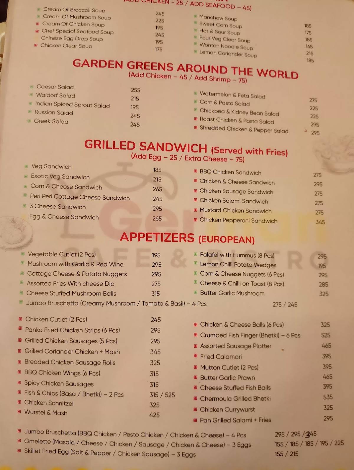 German Cafe & Bistro menu