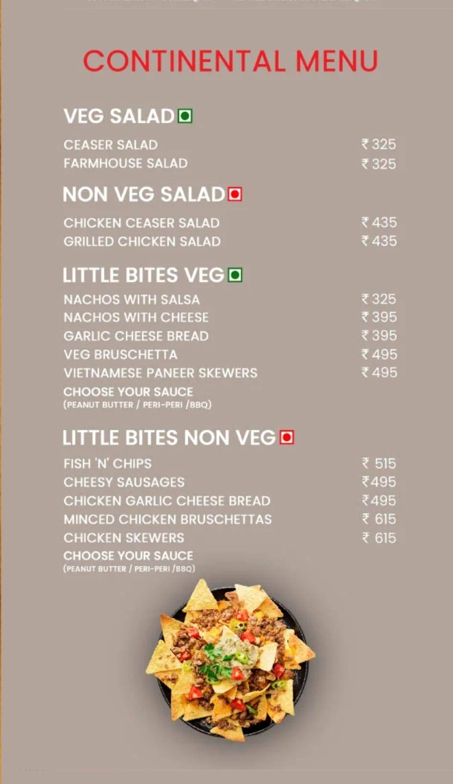 Cinnamon Kitchen Bar & Restaurant menu