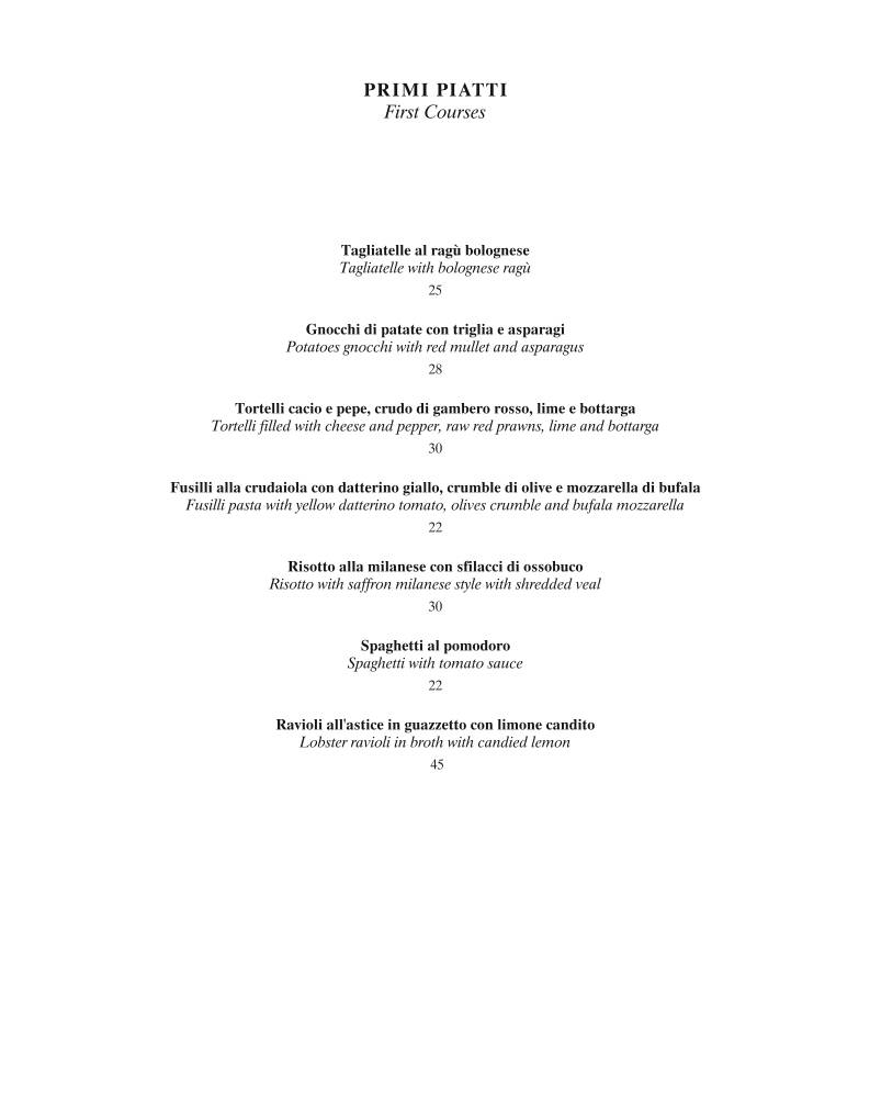 Menu di Da Giacomo Arengario 