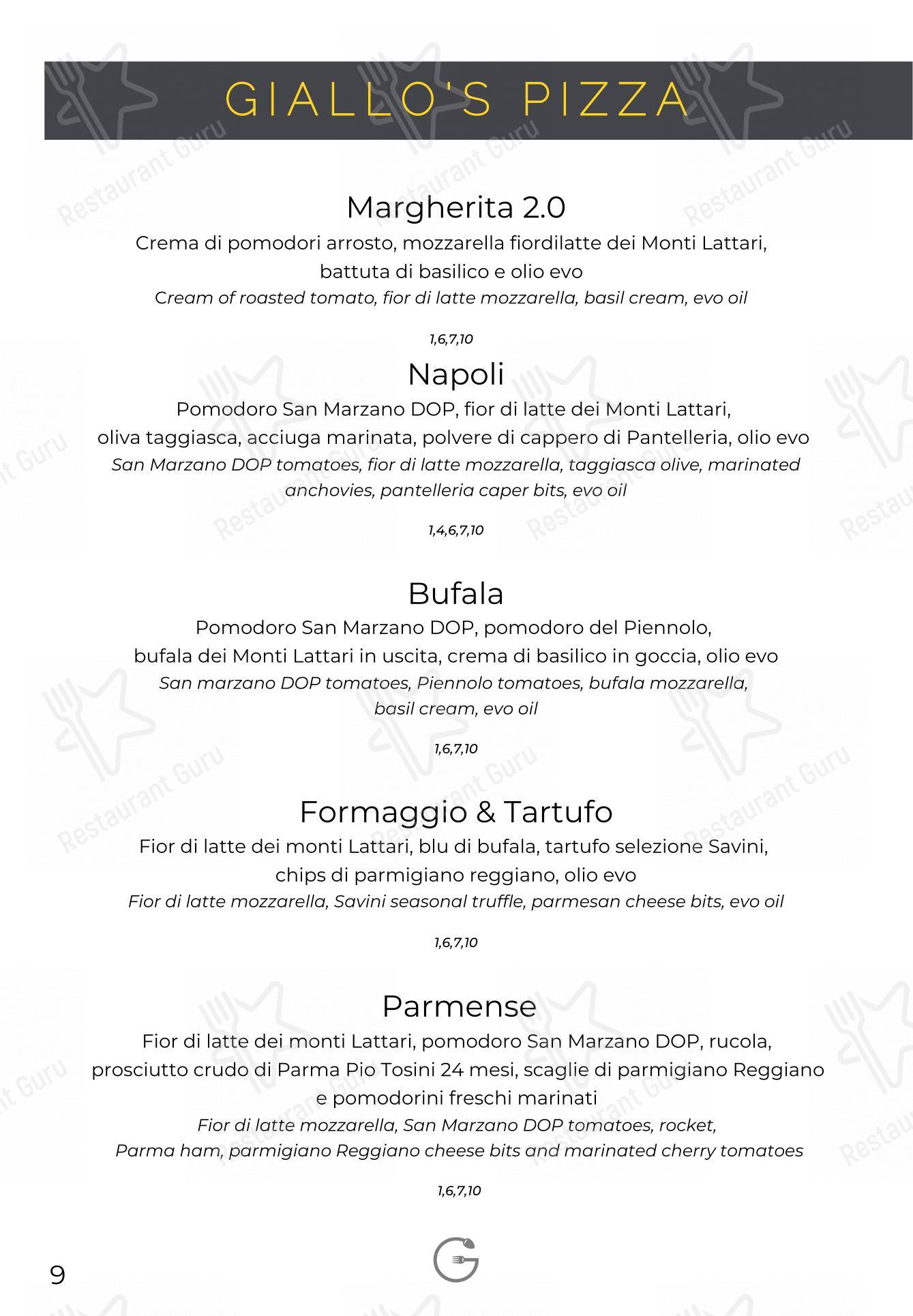 Основное меню per Giallo Viareggio in Viareggio