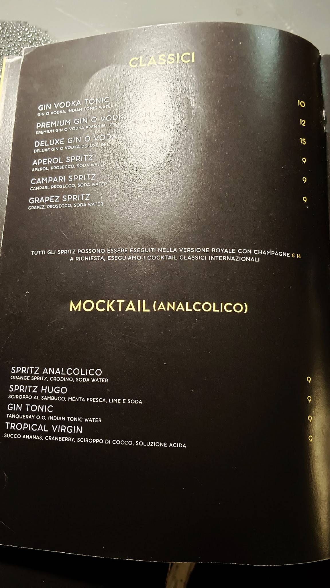 Menu di Giallo Viareggio 