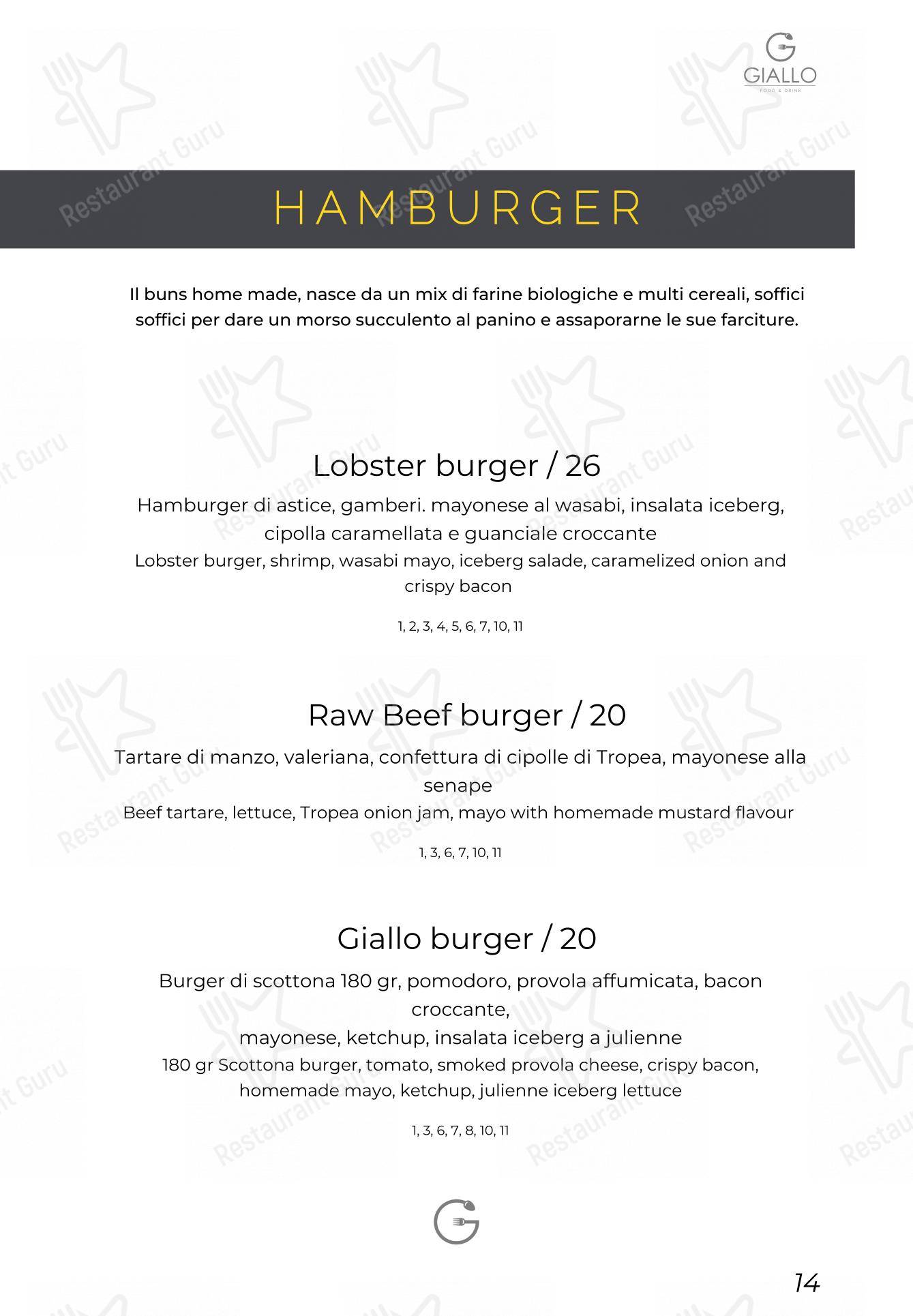 Giallo Viareggio in Viareggio - Menu