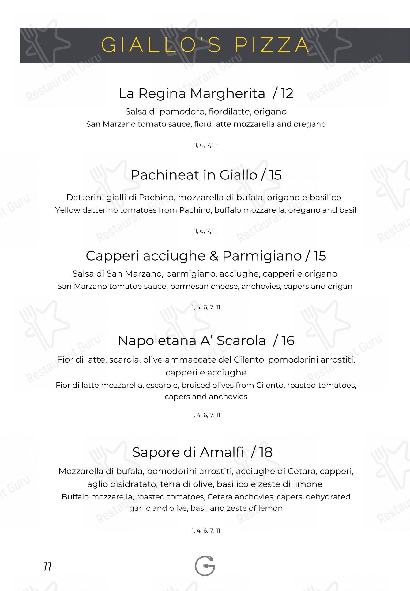 Menu bar per Giallo Viareggio in Viareggio