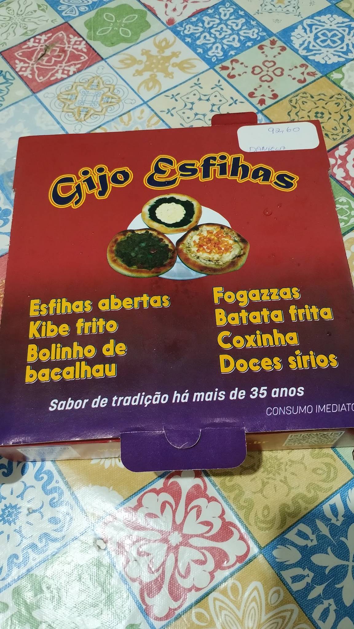 Gijo Esfihas cardápio