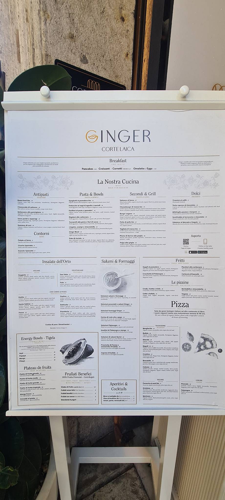 Menu di Ginger - Corte Laica 