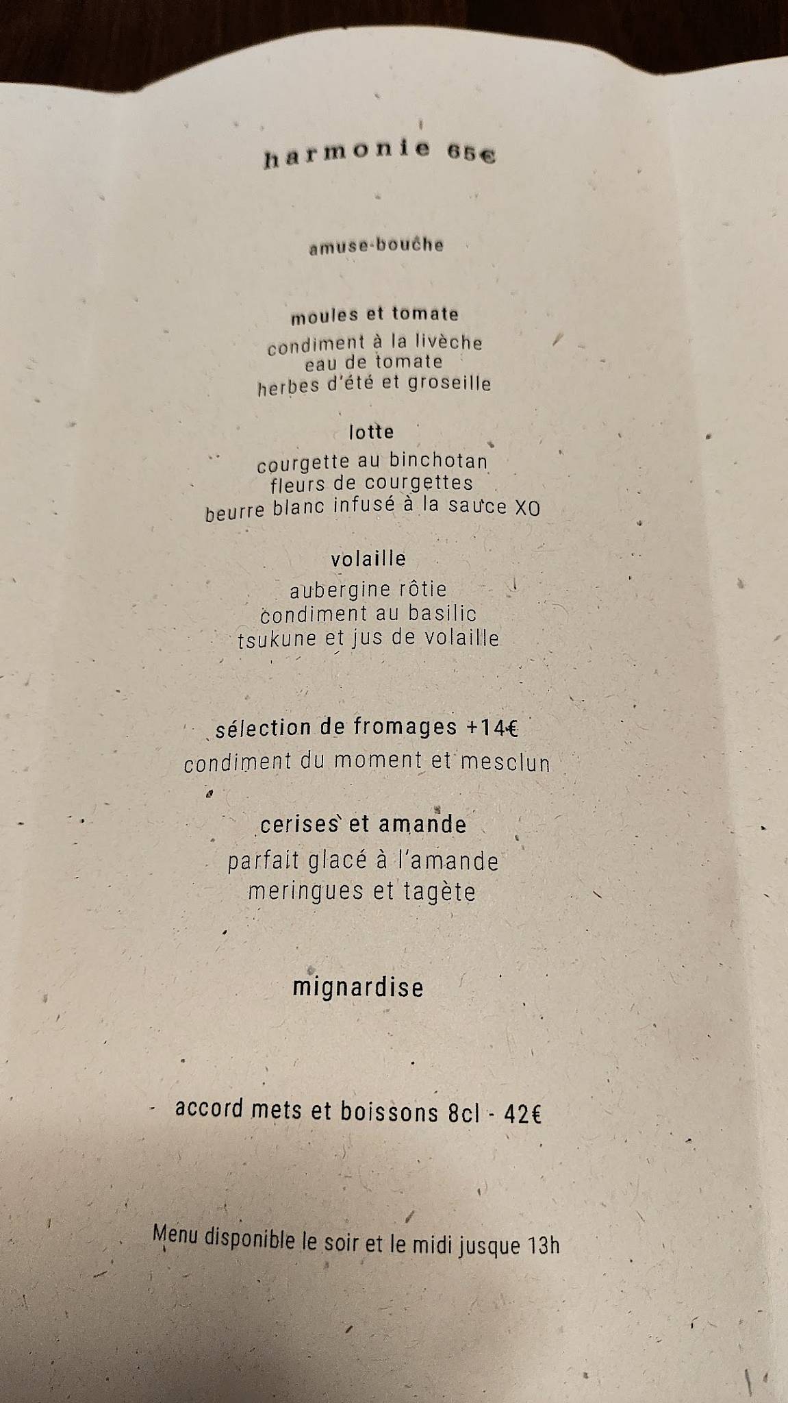 Menu de Ginko